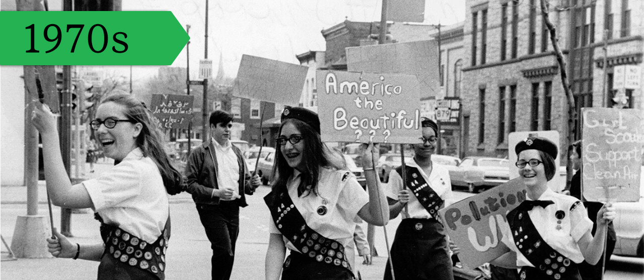 Girl Scout Cadettes, Earth Day, 1970.
