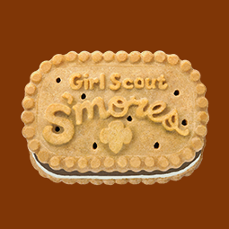 Girl Scout S'mores on a brown background